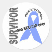 Prostatakrebsüberlebung 1 runder aufkleber (Vorderseite)