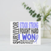 Prostatakrebsüberlebung 4 postkarte (Stehend Vorderseite)