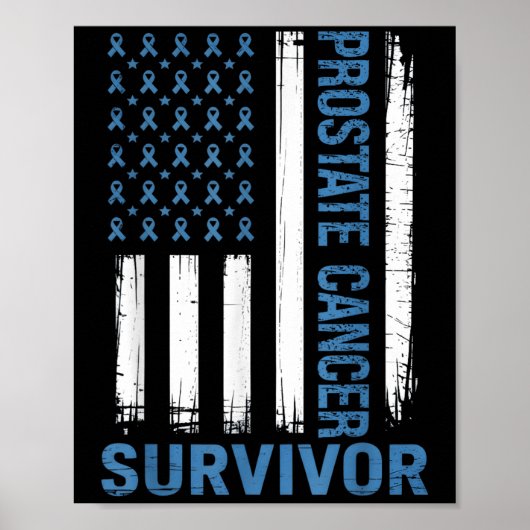 Prostatakrebsüberlebung Vintage Flag-Schleife Poster (Vorne)