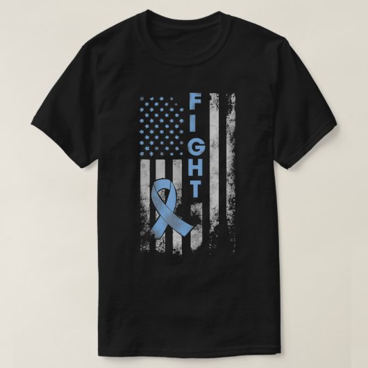 Prostate Cancer Awareness Fight American Flag Gift T-Shirt (Design vorne)