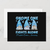 Prostate Cancer Awareness Light Blue Gnome Postkarte (Vorne/Hinten)