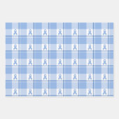 Prostate Cancer Awareness Plaid Light Blue Ribbon Geschenkpapier Set (Vorderseite 3)
