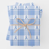 Prostate Cancer Awareness Plaid Light Blue Ribbon Geschenkpapier Set (Beispiel)