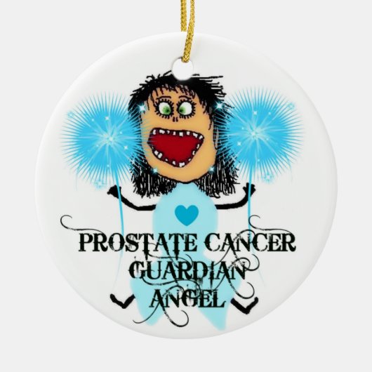 Prostate Cancer Guardian Angel Keramikornament (Vorne)