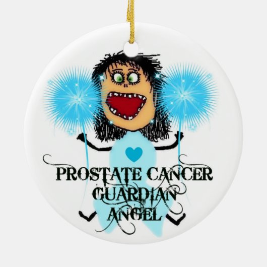 Prostate Cancer Guardian Angel Keramikornament (Hinten)
