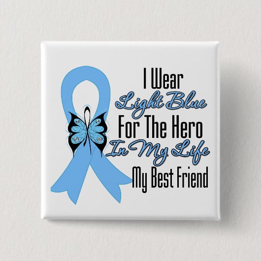 Prostate Cancer Ribbon Hero Mein bester Freund Button (Vorderseite)
