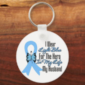 Prostate Cancer Ribbon Hero Mein Mann Schlüsselanhänger (Vorderseite)