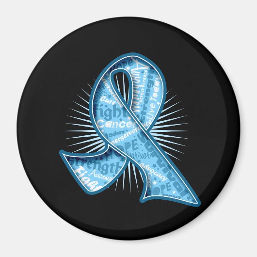 Prostate Cancer Slogan Watermark Ribbon Magnet (Vorne)