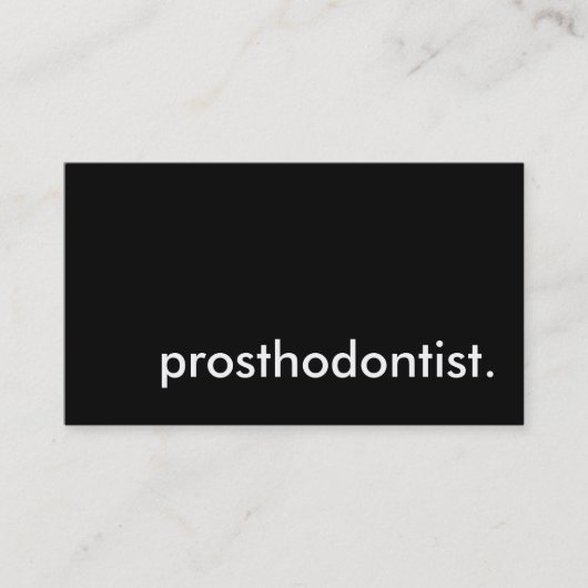 Prosthodontist. Visitenkarte (Vorderseite)