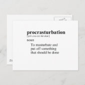 PROSTURBATION POSTKARTE (Vorne/Hinten)