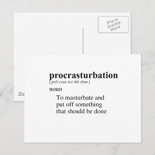 PROSTURBATION POSTKARTE (Vorne/Hinten)