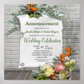 Protea - Ankündigung der Blume Strelitzia Poster (Vorne)