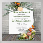 Protea - Ankündigung der Blume Strelitzia Poster (Vorne)