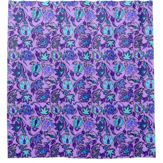 Protea Batik Hawaiian Tropical Floral Duschvorhang (Vorderseite)