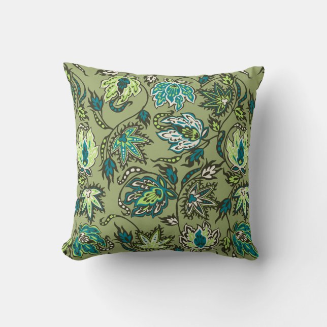 Protea Batik Tropical Blume Square Kissen (Vorderseite)