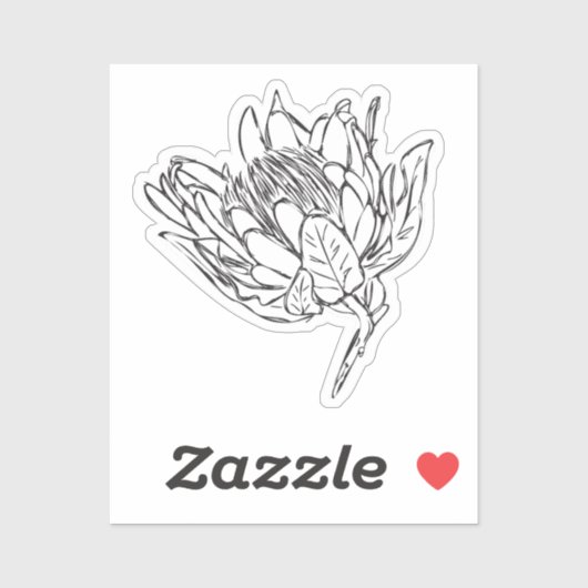 Protea Black & White-Aufkleber zum Schneiden VIII Aufkleber (Blatt)