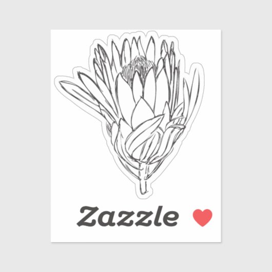 Protea Black & White-Aufkleber zum Sonderschnitt V Aufkleber (Blatt)