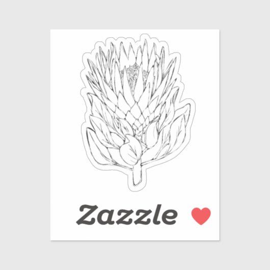Protea Black & White Custom cut Aufkleber IV (Blatt)