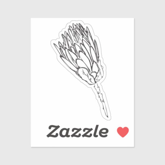 Protea Black & White Custom Cut Aufkleber V (Blatt)