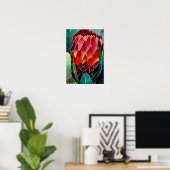 Protea Blume Aquarellmalerei Poster (Heimbüro)