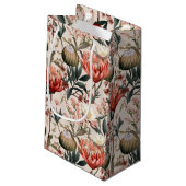 Protea Blume Botanische Flora-Natur Inspiriert Kleine Geschenktüte (Rückseite Schrägansicht)