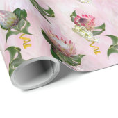 Protea Blume Bouquets mit Salbei-Blätter Geschenkpapier (Rolleneckpunkt)