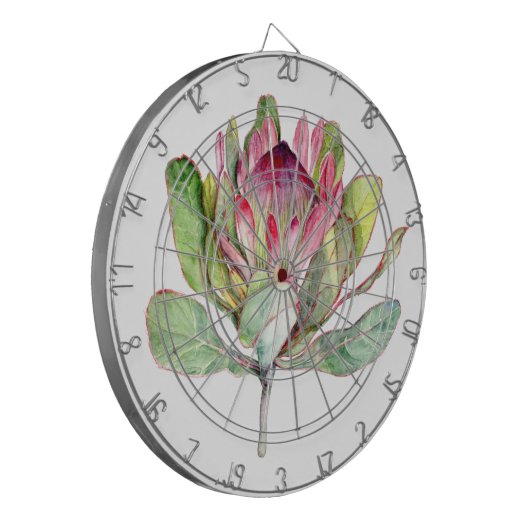 Protea-Blume Dartscheibe (Vorderseite Links)