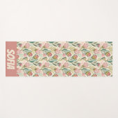 Protea Blume Floral pink grüne Patername Yogamatte (Vorderseite (Horizontal))
