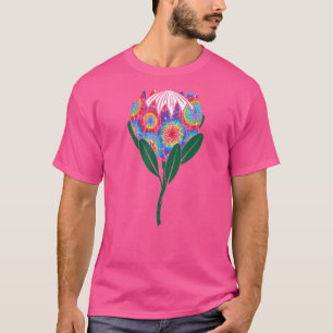 Protea Blume Gefärbte Krawatte Südafrika Landeszei T-Shirt