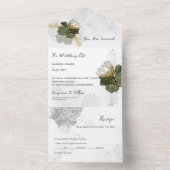 Protea-Blume in einem Hochzeitspaziergang All In One Einladung (Innen Boden)