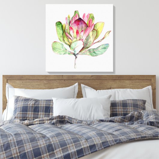 Protea-Blume Leinwanddruck (Insitu (Schlafzimmer))