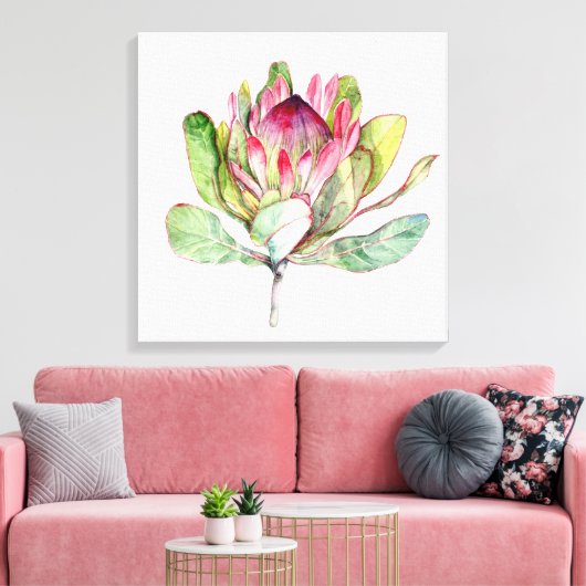 Protea-Blume Leinwanddruck (Insitu (Wohnzimmer))