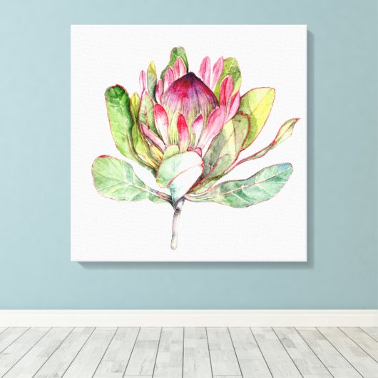 Protea-Blume Leinwanddruck (Insitu (Holzboden))