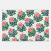 Protea Blume Pattern Geschenkpapier Set (Vorderseite)