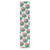 Protea Blume Pattern Kurzer Tischläufer (Vorderseite)