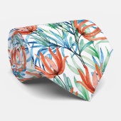 Protea Blume und Palmen Blätter tropische Muster Krawatte (Gerollt)