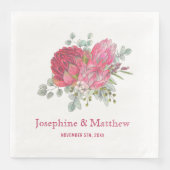 Protea Blume & Waratah Wedding Serviette (Vorderseite)