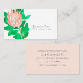 Protea Blume Wasserfarbene Pflanze Botanisches Ros Visitenkarte (Vorne/Hinten)