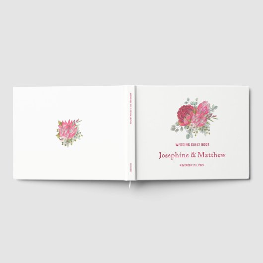 Protea Blume Wedding Gästebuch (Voll)
