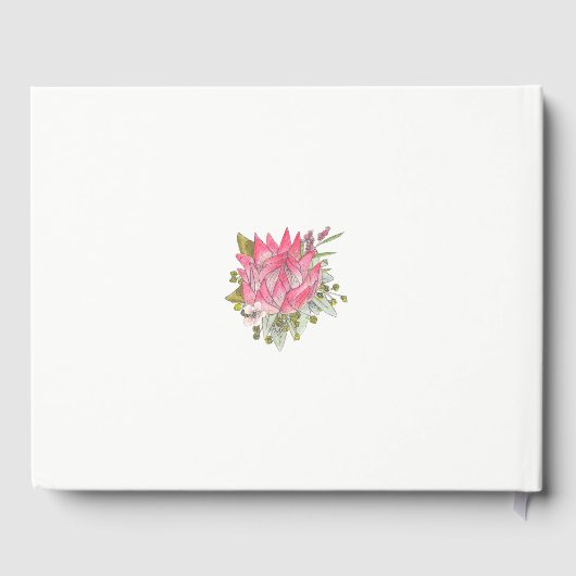 Protea Blume Wedding Gästebuch (Rückseite)