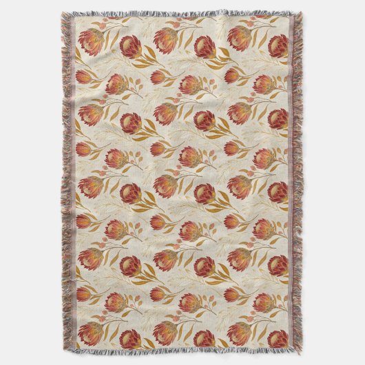 Protea Blume Wüste Blumenrosa Muster Decke (Vorderseite Vertikal)