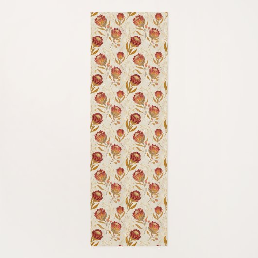 Protea Blume Wüste Blumenrosa Muster Name Yogamatte (Rückseite)