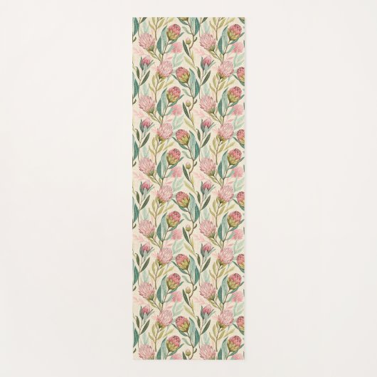 Protea Blume Wüste Blumenrosa Muster Yogamatte (Vorderseite)