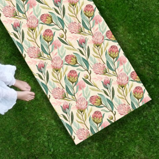 Protea Blume Wüste Blumenrosa Muster Yogamatte