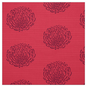 Protea-Blumendruck: rot Stoff