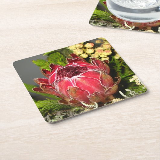 Protea-Blumenstrauß Rechteckiger Pappuntersetzer (angewinkelt)