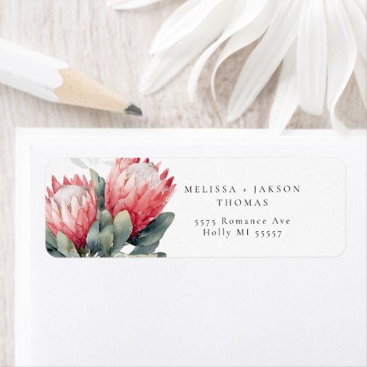 Protea Blush Wasserfarbe Blume Hochzeit (Insitu)