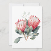 Protea Blush Wasserfarbe Blume Hochzeit Einladung (Rückseite)