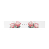 Protea Blush Wasserfarbe Blume Hochzeit Einladungsbanderole (Flach)