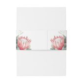 Protea Blush Wasserfarbe Blume Hochzeit Einladungsbanderole (Rückseitenbeispiel)
